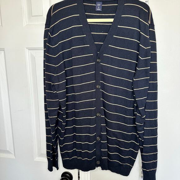 Gap striped cardigan XL TALL COTTON CASMERE - Picture 1 of 8